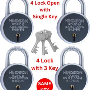 Same Key Lock, 4 Lock Open With Single Key, Round 65, Double Locking, Size 65mm